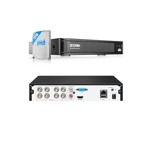 ZOSI H.265+ 5MP Lite 8 Channel CCTV DVR Recorder with Hard Drive 1TB, Remote Access, Motion Alert Push, Hybrid Capability 4-in-1(Analog/AHD/TVI/CVI) Full 1080p HD Surveillance DVR for Security Camera