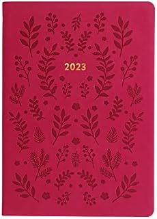 Letts of London Woodland A5 week to view 2023 diary - pink, 23-082162