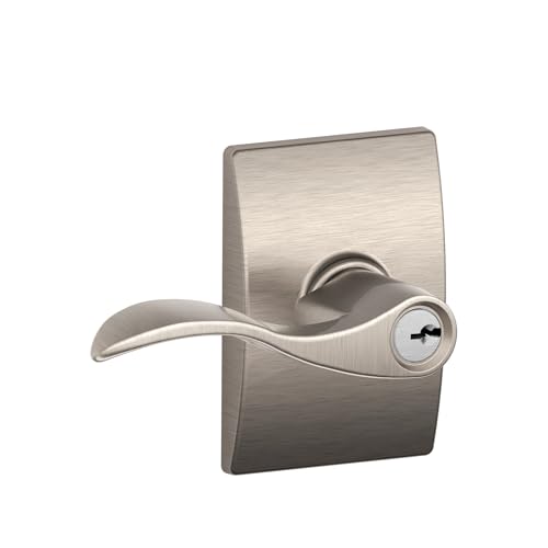 Image of SCHLAGE Accent Lever with Century Trim Keyed Entry Lock in Satin Nickel - F51A ACC 619 CEN