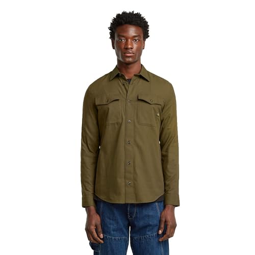 G-Star Marine Slim Long Sleeve Shirt, Camisetas Para Hombre, Multicolor Deep Brown Dark Olive Oxford D24963-C290-H523 , L G-Star Marine Slim Long Sleeve Shirt, Camisetas Para Hombre, Multicolor Deep Brown Dark Olive Oxford D24963-C290-H523 , L