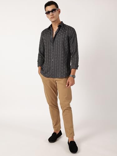 Chemise décontractée en polyester mélangé texturé Thomas Scott, finition premium - 3