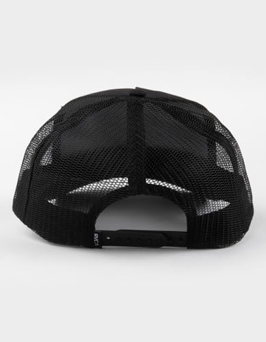 Image of RVCA Men's Curved Brim Trucker Hat, Structured Hat with Curved Bill, Adjustable Snapback Closure (US, Alpha, One Size, Black (Big Cat))