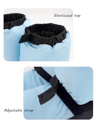 Ballet Warm Up Booties for Women, Flat Dance Shoes Ankle Boots with Strap3