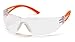 Pyramex Cortez Safety Eyewear, Clear Lens With Orange Temples