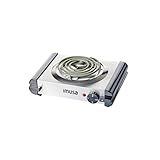 IMUSA USA GAU-80311 Electric Single Burner 1000-Watts, Stainless Steel, Silver