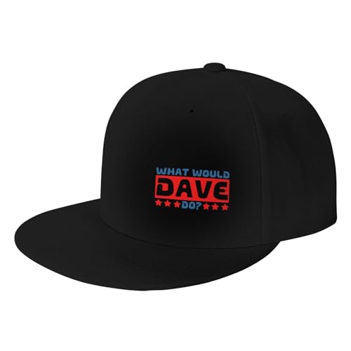 Yoladsume What Would Dave Do Adult Adjustable Men and Women Flat Bill Baseball Cap Trucker Useful Black