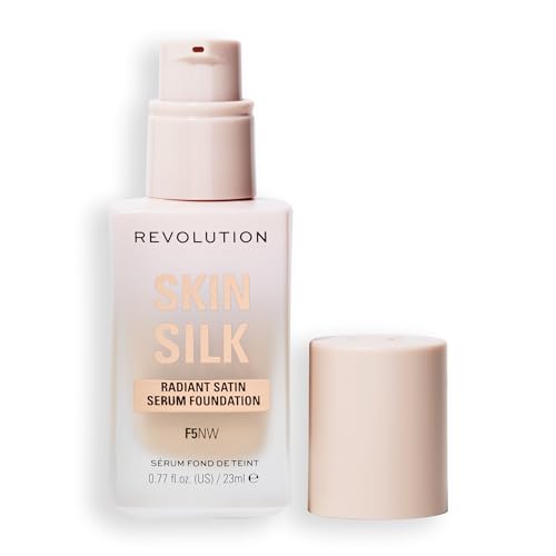 Revolution Skin Silk Radiant Satin Serum Foundation, Lightweight, Buildable Coverage with Hydrating...