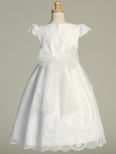Made in USA - First Communion Dress for Girls w/Embroidered Tulle - 1st Communion Dress - Vestidos de Primera Comunión Niña2