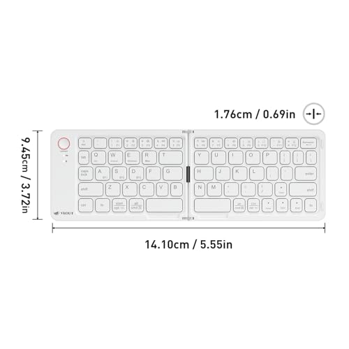 Image of Veout Foldable Bluetooth Keyboard, Ultra-Thin Portable Wireless Keyboard, Lightweight for Laptop, iPad, iPhone, Android, Windows, Mac
