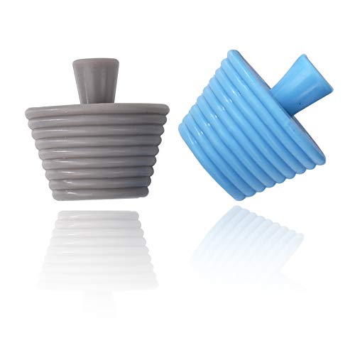 Faumsut Lot de 2 bouchons de baignoire universels en silicone pour évier de cuisine, baignoire, évier, baignoire, baignoire (bleu gris)