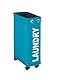 WENKO Wäschesammler Mod. Corno Petrol, Stabiler schmaler Wäschekorb mit Vier leichtgängigen Rollen und Deckel, Wäschetruhe aus 100% Polyester, Fassungsvermögen 43 L, (B x H x T): 18,5 x 60 x 40 cm