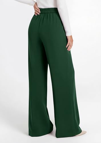 PRETTYGARDEN Women's Wide Leg Work Dress Pants Trousers (Dark Green,S) — view 4