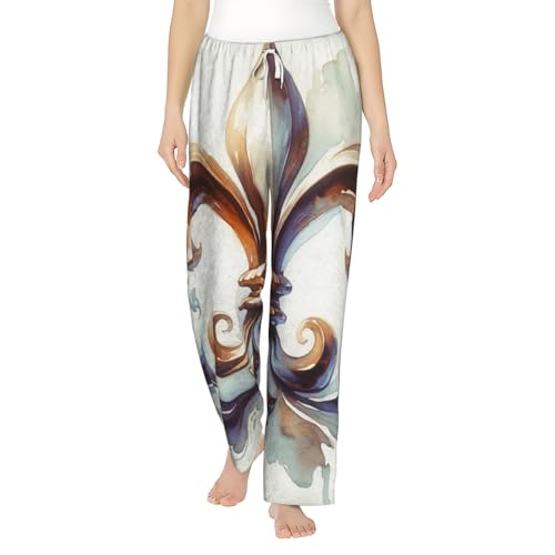 Pantalon de pyjama en polaire femme élégant et chaud en flanelle rétro