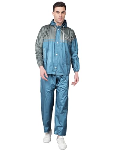 Image of Dollar Rainguard Men's PVC Full Sleeve Solid Raincoat with Adjustable Hood and Pocket