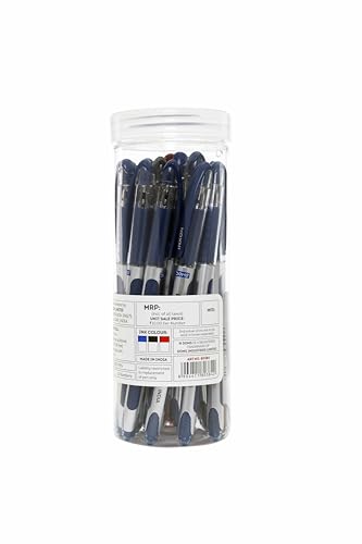 Image of Doms INXON Jar | Soft Rubbeer Grip Pen |0.7mm Point Size | Jar Of 20 pc |Blue-15,Black -3, Red-2