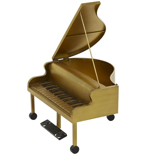 Escultura Decorativa Piano Metal Dorado 16 x 13 x 22 in miniatura 4