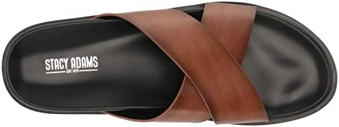 Stacy Adams Men's Montel Cross Strap Slide Sandal, Cognac, 12 | Image 4