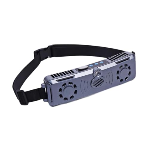 FLCPJGV Ventilador portátil de Cintura con Carga USB y 20x5.6 cm, Incluye 4 Niveles de ventilación, Gris, Individual