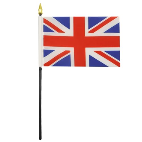 AZ FLAG - Tischflagge Vereinigtes Königreich - 15x10 cm Goldene Splitze - Britische Tischfahne 10 x 15 Cm - Flaggen