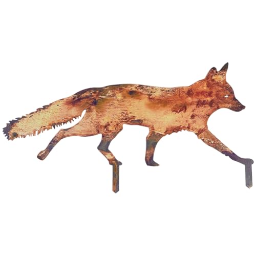 CREATCABIN Rustikale Gartendekoration Metall Fuchs Tierstatuen Pfähle...