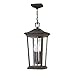 Hinkley Bromley Collection Three Light 4W LED Large Outdoor Hanging Lantern, Museum Black