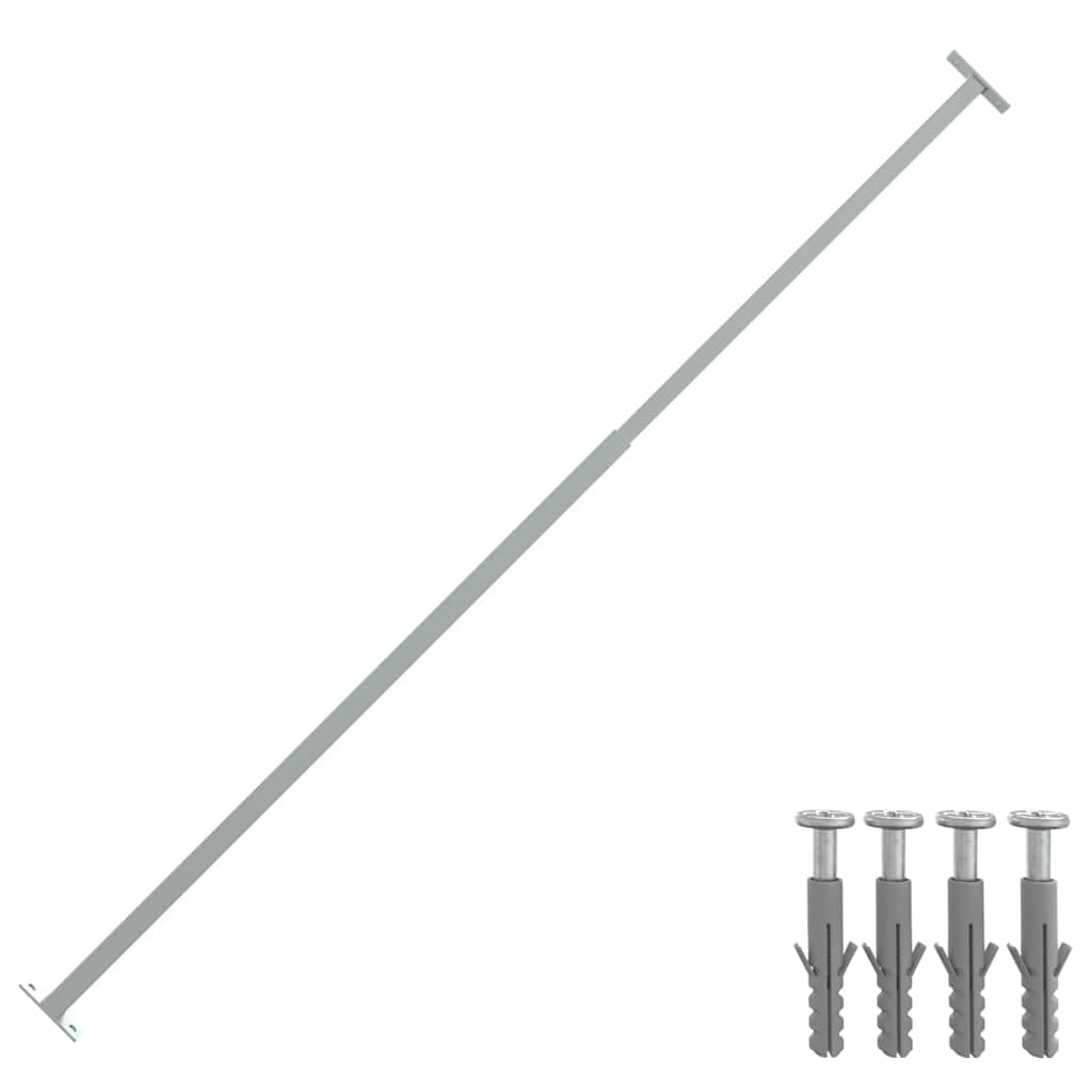 vidaXL Barra de Seguridad Ajustable para Ventana, Plata, 710–1200 mm, Acero, Protector Cuadrado, Barrera de Seguridad para Hogar, Garaje o Cobertizo, Protección Infantil, Compatible con 3 Ventanas