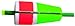 Betts 90W-2RG 2-Inch Popping Slotted Weighted Hard Foam Float with Rattles, Red and Fluorescent Green Finish