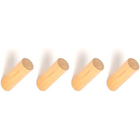 ANZOME Percha Pared Madera, 4 Piezas Gancho Madera De Cover
