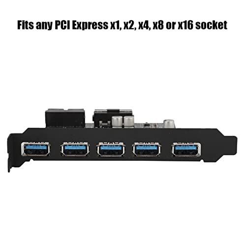 Tarjeta de Expansión PCI E a USB 3.0 de 5 Puertos compatible con Windows 10 8 7 7