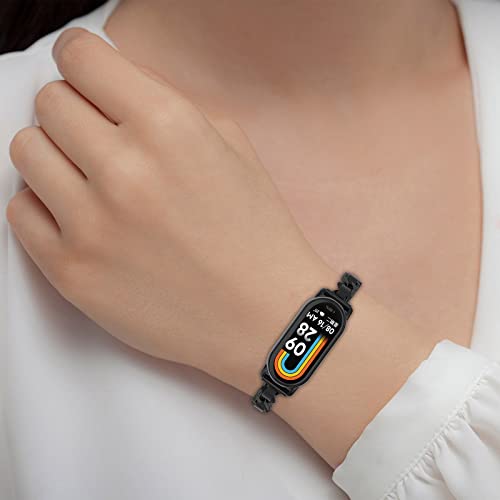 Correa Compatible Xiaomi Mi Band 8/9 Cuero Metal Trenzado miniatura 7