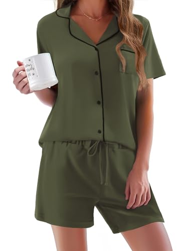 Ekouaer Women 2-Piece Pajama Set with Short Sleeves