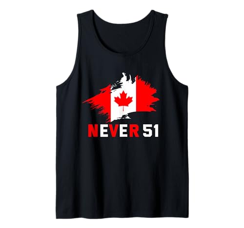 Never 51st State Canadian Flag Vintage Humor Hombres Camiseta sin Mangas