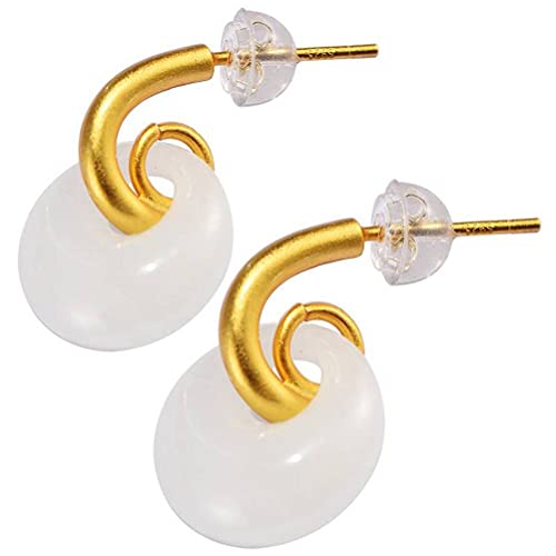 Boucle d'oreille S néphrite naturelle pour un style quotidien épuré