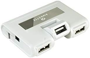 Amkette OTG USB Hub and Card Reader with 3 USB Port and 48-in-1 Multi Card Reader-(White)