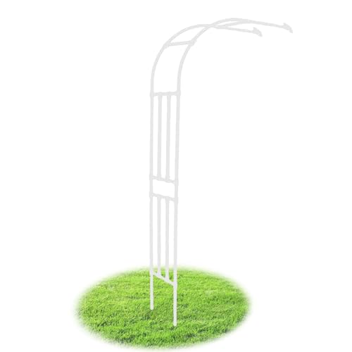 Arco da giardino in metallo, a mezza luna, per piante rampicanti, larghezza regolabile 60-300 cm, altezza 240 cm, perfetta decorazione esterna per giardini e patii