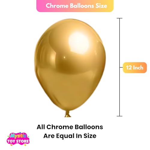 Image of 50 Pcs Multicolor Chrome Balloons for Birthday Decoration Items Anniversary Baby Shower Girls Year With Latex Chrome Balloon Happy Birthday Decoration Set Kit Combo