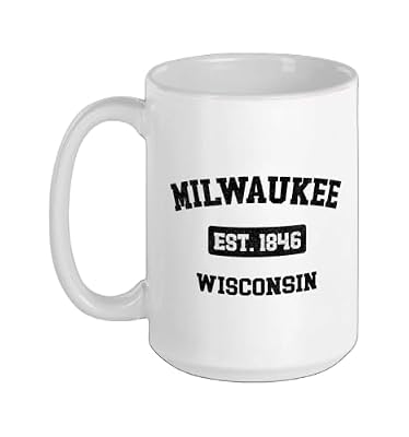 Vintage Milwaukee Wisconsin WI Est. 1846 Souvenir Ceramic Mug, White, 15oz
