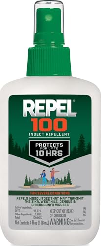 Repel 100 Insect Repellent, 4 Ounces, With DEET, 10-Hour Protection Long-Lasting...