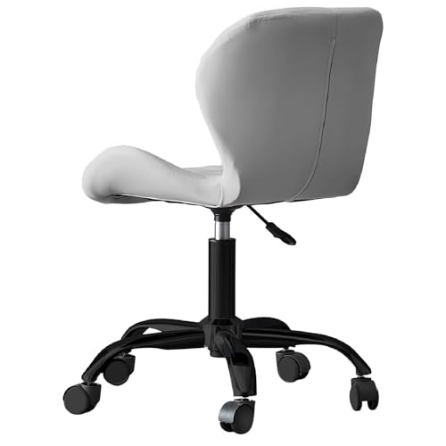 Image of Amazon Brand - Umi Home Swivel Height-Adjustable Faux Leather Office Computer Study Desk Chair for Salon, Spa in Light Grey Color