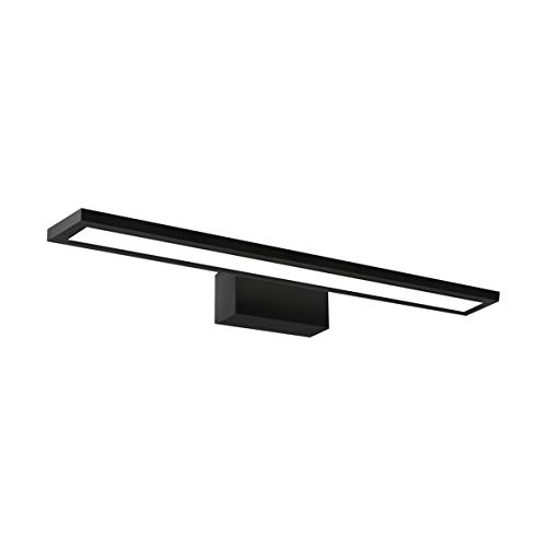 Lámpara de pared de LED aplique, lámpara de baño con estructura de metal para espejos y cuadros (negro, M - 52 cm)