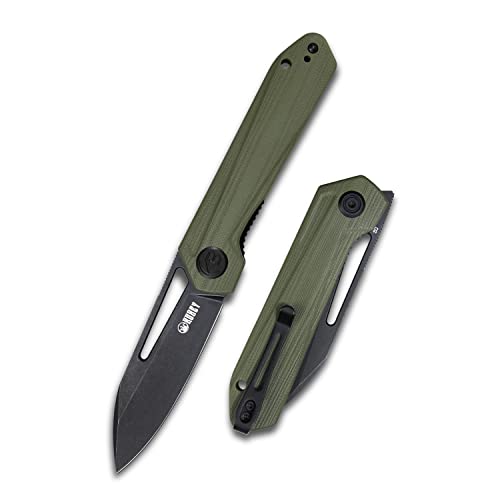 KUBEY Royal KU321 Folding Pocket Knife G10 Handle D2 Blade (Green - dark stonewashed)