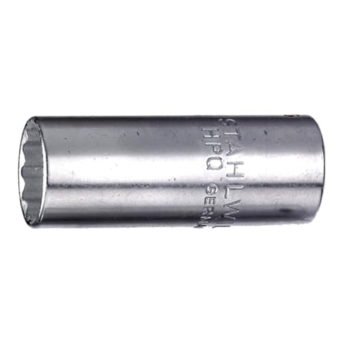 Image of Stahlwille 01640010 5 /32 inch Extra Deep Socket #40aDL, 12 Points, 1 /4 Inch Drive, High-Performance Steel, Chrome Plated with Anti-Slip Drive, Made in Germany