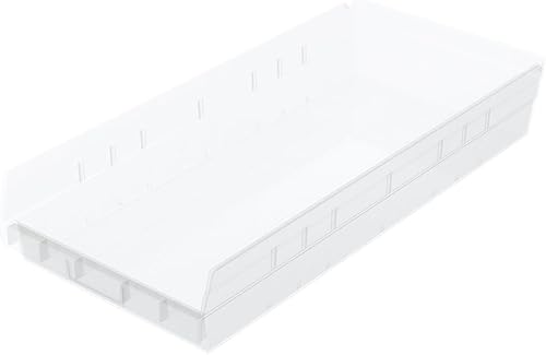 Vista 13 de Akro-Mils 30174 - Caja de plástico para estantes anidados, (24 x 11 x 4 pulgadas), color amarillo, (paquete de 6)