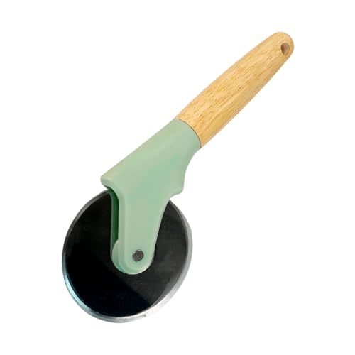 Fackelmann Ocean Cortador de Pizza, Cuchilla Muy Afilada de Acero Inoxidable, Agarre Cómodo y Eficiente, Mango de Madera con Certificación FSC, 22x8,5 cm, Color Verde Agua, 1 ud.