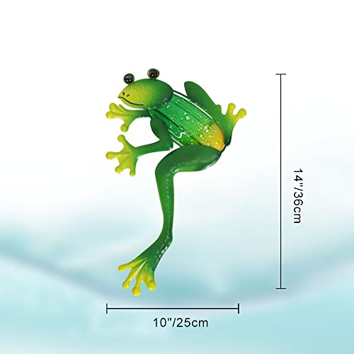 Liffy Metal Frog Wall Decor Garden Frog Outdoor Decor Indoor Room Home Glass Wall Art Hanging Decorations Fence Decorative Ornaments Outside For Porch,Patio,Yard #TOP2