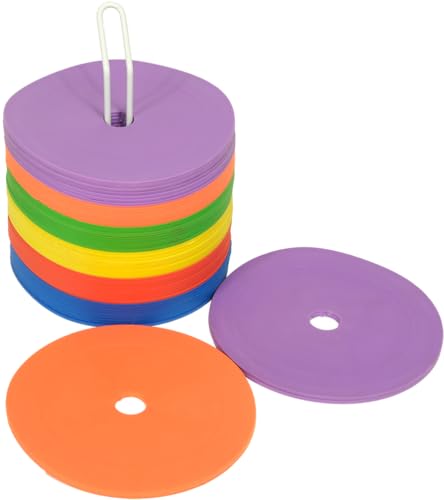 Generisch Markierungsscheiben Set – 60 Stück in 6 Farben – Trainingshilfe für Kinder & Sport – Flache Markierungsteller – Discs für Schule, Training & Spielplatz