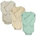 BINIDUCKLING Baby-Body mit langen Ärmeln, seitlicher Druckknopf, 100% Baumwolle, Baby-Einteiler für Jungen und Mädchen, 12 Monate, 3 Stück, Grün, Beige, Grau, 68