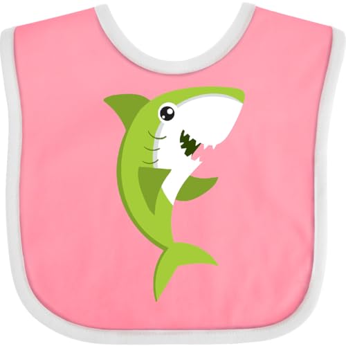 inktastic Cute Shark, Little, Green Shark, Sea Animal Baby Bib