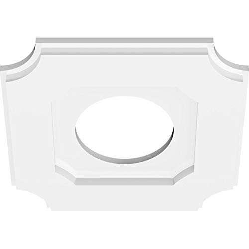Image of Ekena Millwork CMP12LE-05000 Locke Architectural Grade PVC Contemporary Urethane Ceiling Medallions 12 inchOD x 5 inchID x 7 inchC x 1 inchP