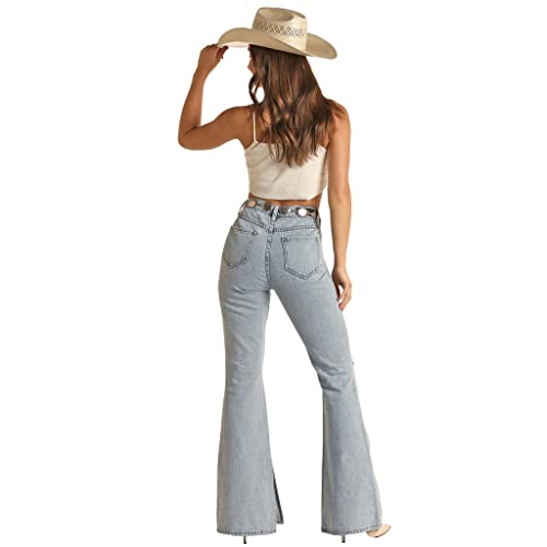 Rock & Roll Denim Women's High Rise Flare Jeans Denim 25x362